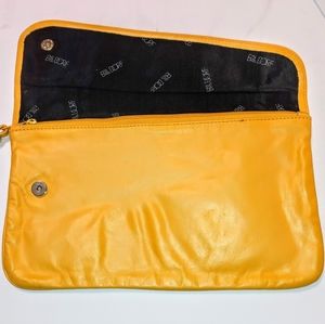 Bill DORF Leather Bright Yellow Clutch Handbag